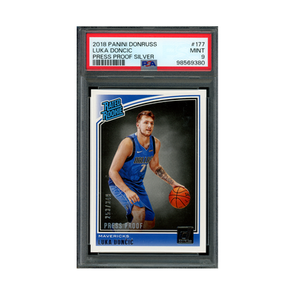 Luka Doncic 2018-19 Panini Donruss Optic Basketball Rated Rookie Press Proof Silver /349 PSA 9