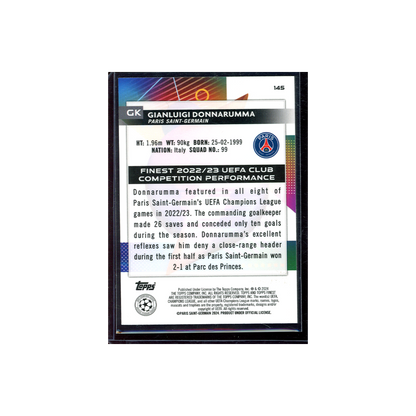 Gianluigi Donnarumma 2023-24 Topps Finest UCC Soccer Blue Shimmer /199