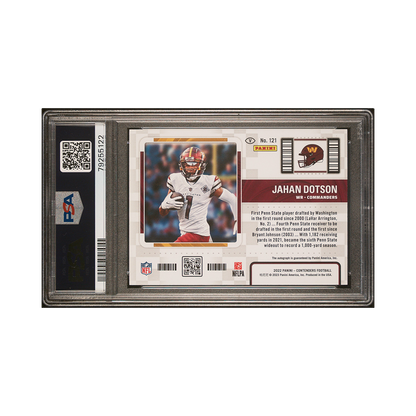 Jahan Dotson 2022 Panini Contenders Football Championship Ticket Rookie Auto Variation /25 PSA 9/10