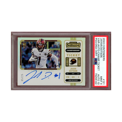 Jahan Dotson 2022 Panini Contenders Football Championship Ticket Rookie Auto /25 PSA 9/10