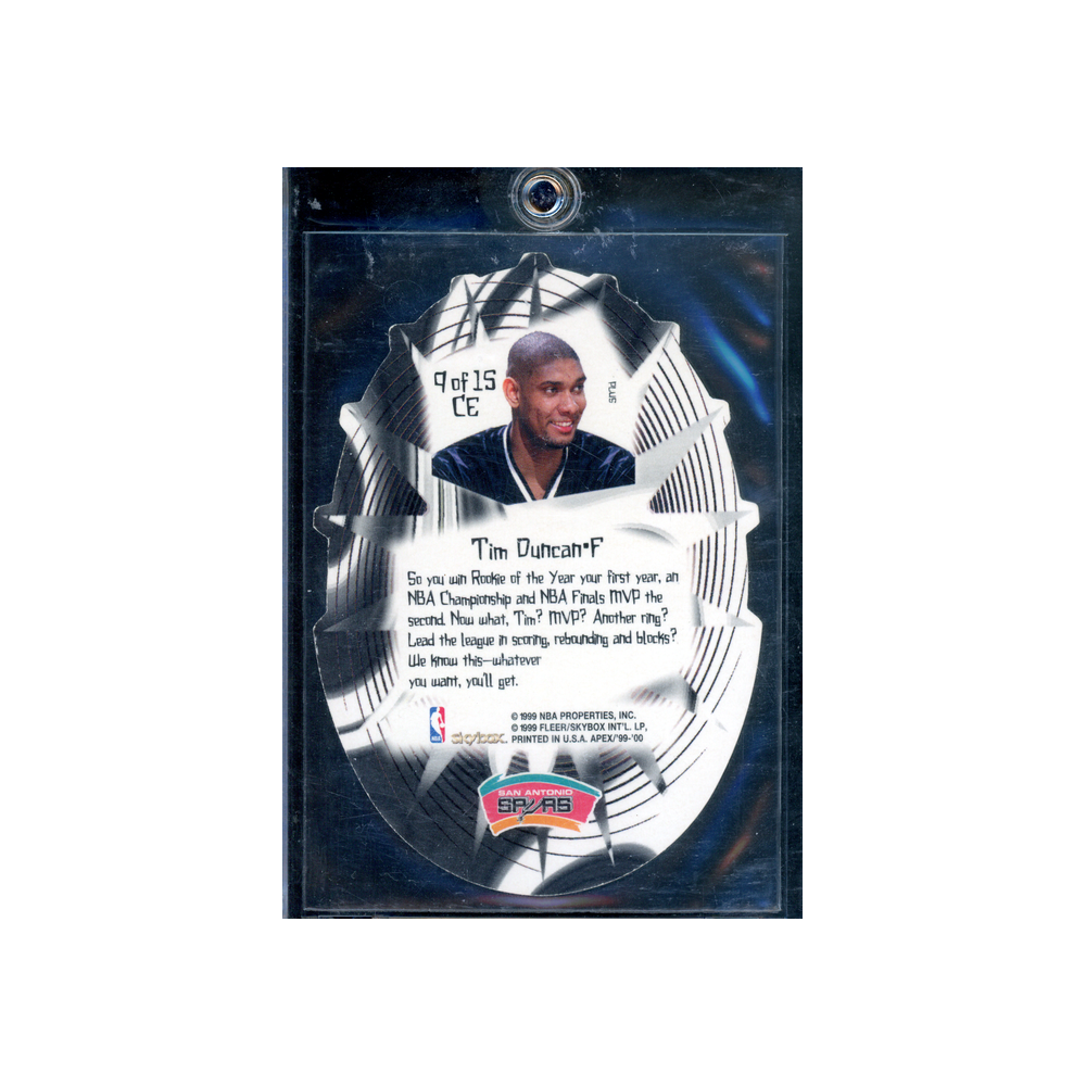Tim Duncan 1999 Skybox Apex Cutting Edge PLUS Die-Cut