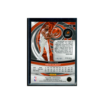 Kevin Durant 2022-23 Panini Spectra Hyper Orange /49