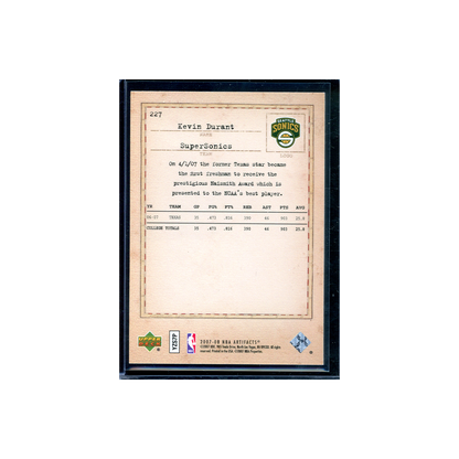 Kevin Durant 2007-08 NBA Artifacts Exclusives Rookie