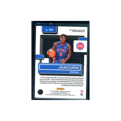 Jalen Duren 2022-23 Panini Donruss Basketball Rated Rookie Choice Auto