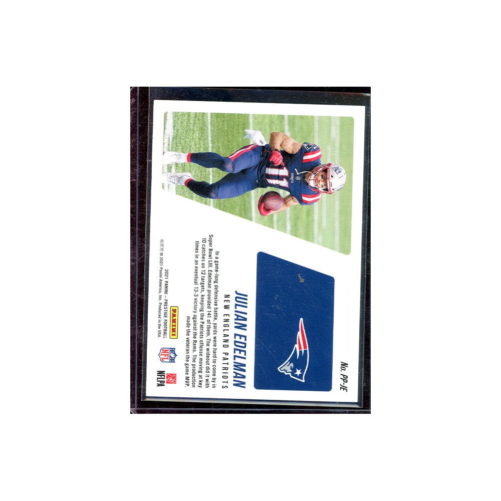 Julian Edelman 2021 Panini Prestige Football Prestigious Pros Pink /50