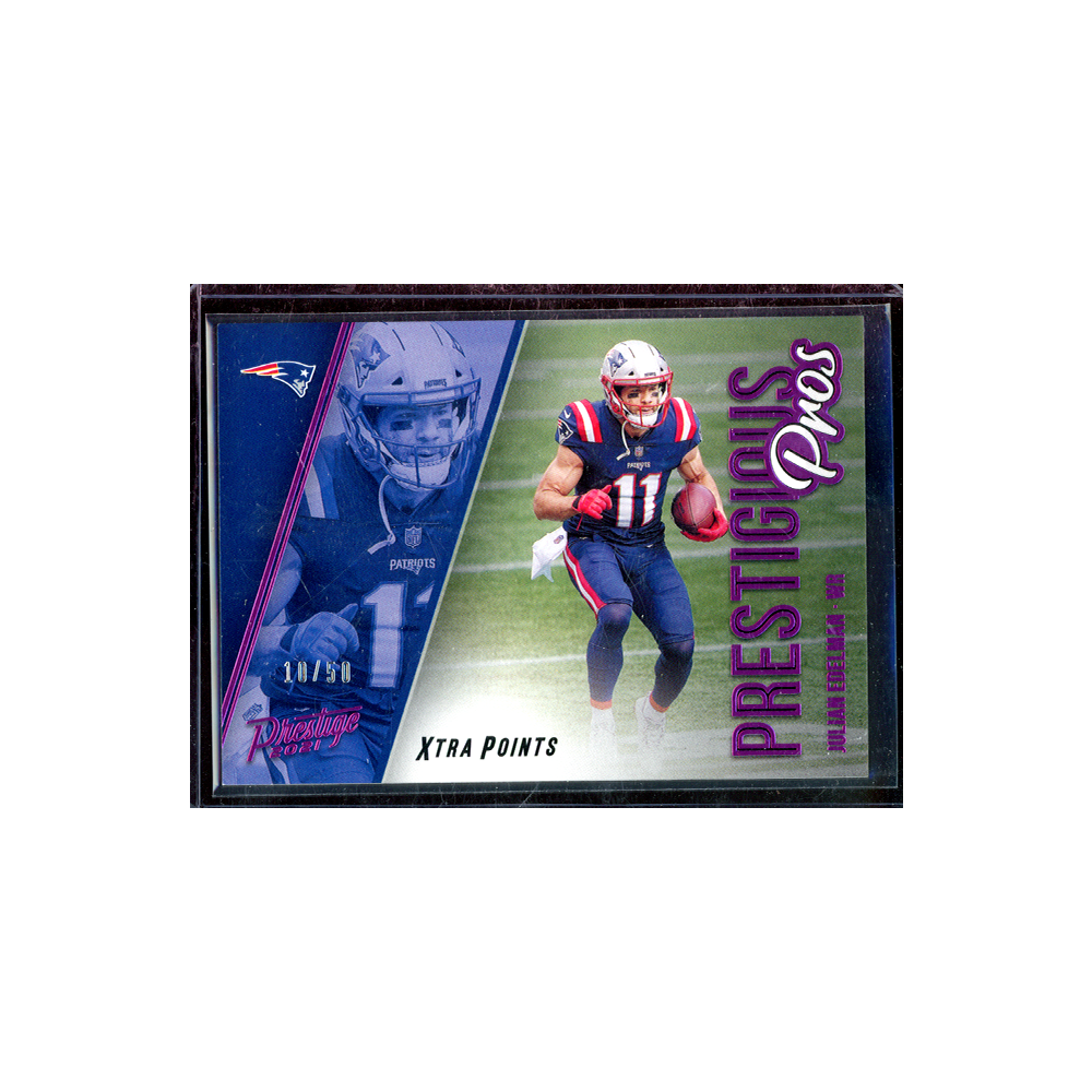 Julian Edelman 2021 Panini Prestige Football Prestigious Pros Pink /50