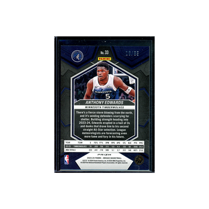 Anthony Edwards 2023-24 Panini Mosaic Basketball Fast Break Blue /85
