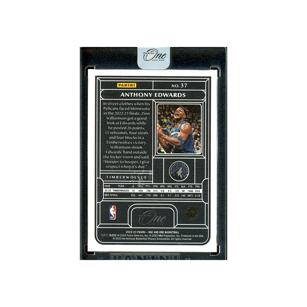 Anthony Edwards 2022-23 Panini One and One Basketball Silver /99