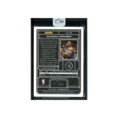 Anthony Edwards 2022-23 Panini One and One Basketball Silver /99