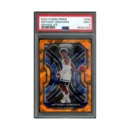 Anthony Edwards 2020-21 Panini Prizm Basketball Orange Ice Prizm Rookie PSA 9