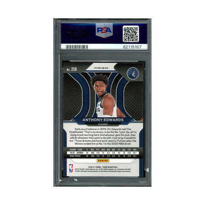 Anthony Edwards 2020-21 Panini Prizm Basketball Ruby Wave Prizm Rookie PSA 9