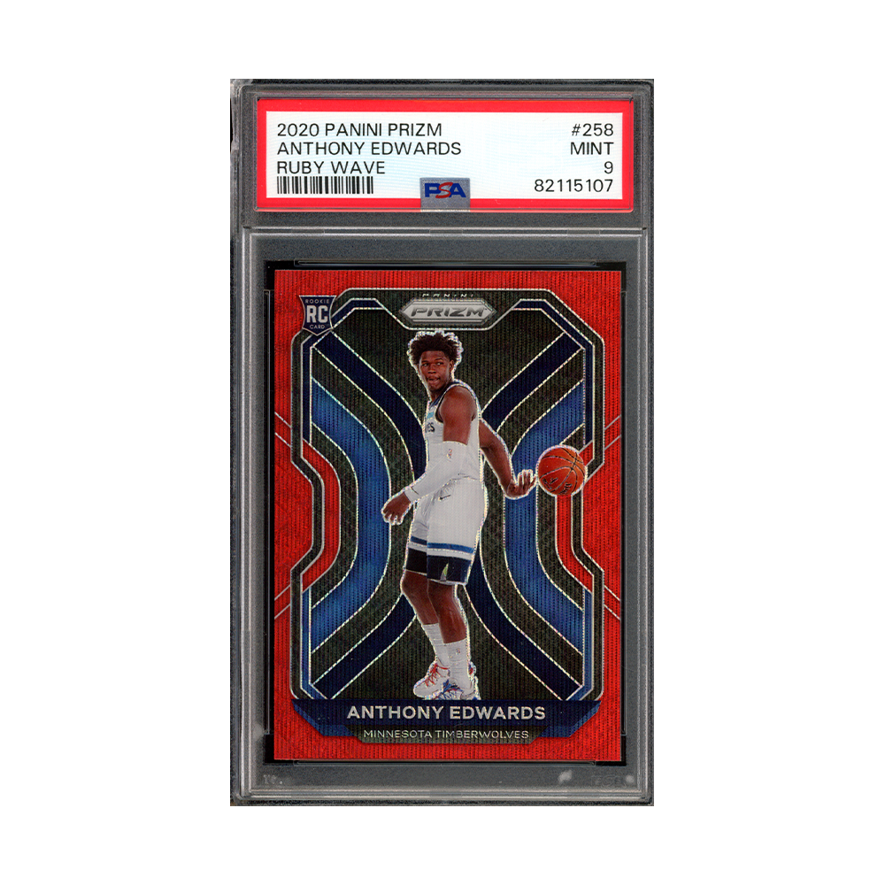 Anthony Edwards 2020-21 Panini Prizm Basketball Ruby Wave Prizm Rookie PSA 9