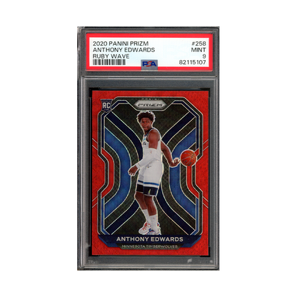 Anthony Edwards 2020-21 Panini Prizm Basketball Ruby Wave Prizm Rookie PSA 9