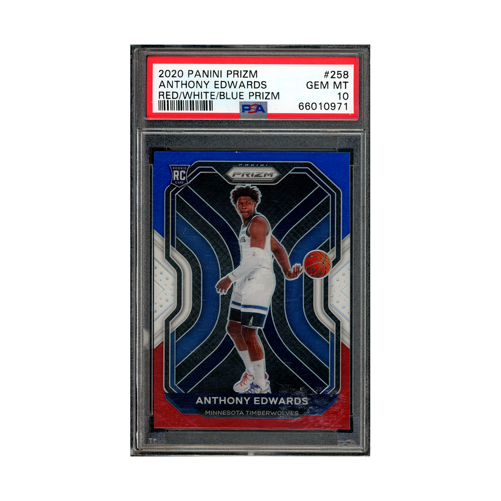 Anthony Edwards 2020-21 Panini Prizm Basketball Red White Blue Prizm Rookie PSA 10