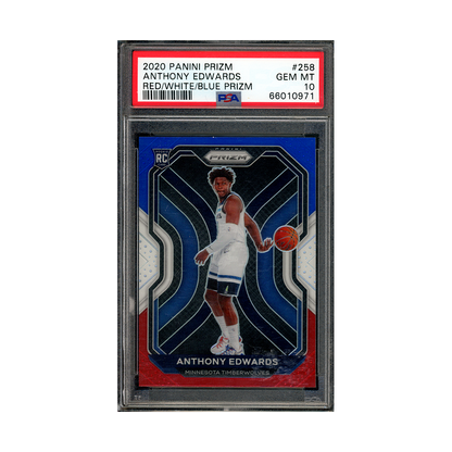 Anthony Edwards 2020-21 Panini Prizm Basketball Red White Blue Prizm Rookie PSA 10