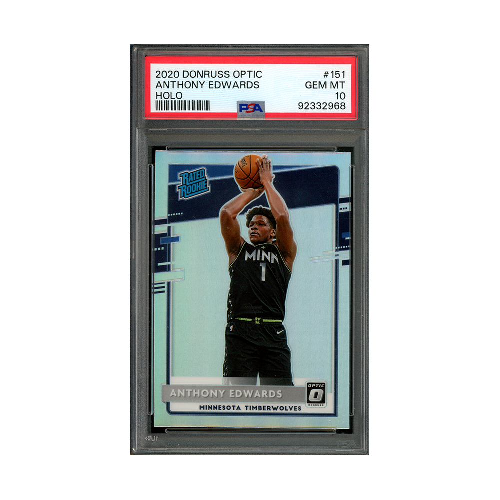 Anthony Edwards 2020-21 Panini Donruss Optic Basketball Rated Rookie Holo PSA 10