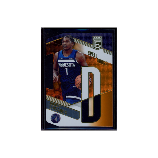 Anthony Edwards 2022-23 Panini Donruss Elite Basketball Spellbound "D" Orange