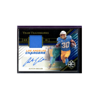 Austin Ekeler 2023 Panini Limited Football Team Trademarks Patch Auto /49
