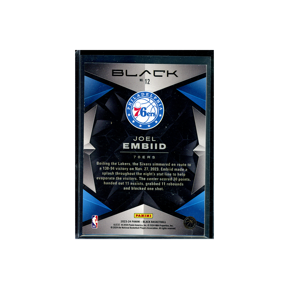Joel Embiid 2023-24 Panini Black Basketball /75