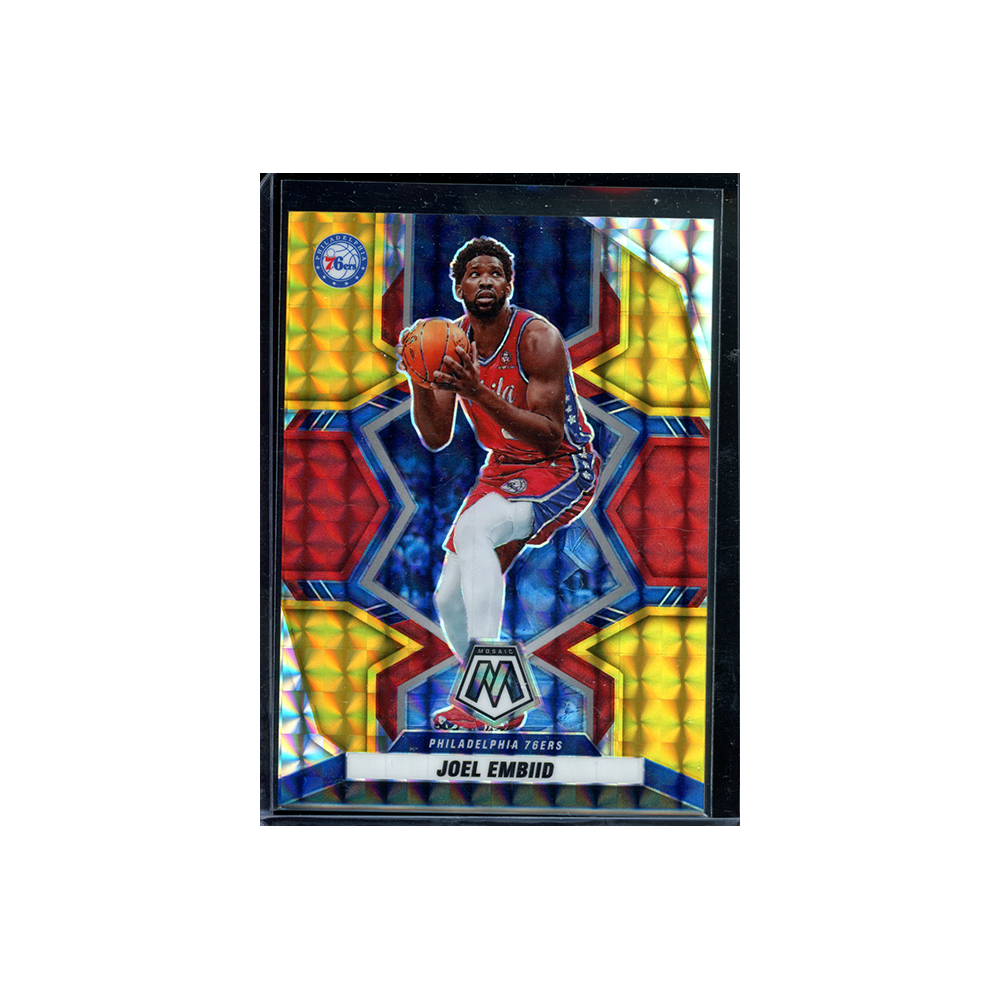 Joel Embiid 2021-22 Panini Mosaic Basketball Yellow Red Choice /88