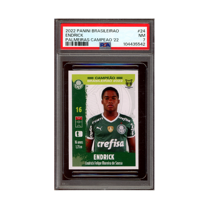 Endrick 2022 Panini Brasileirao Palmeiras Campeao 22 PSA 7