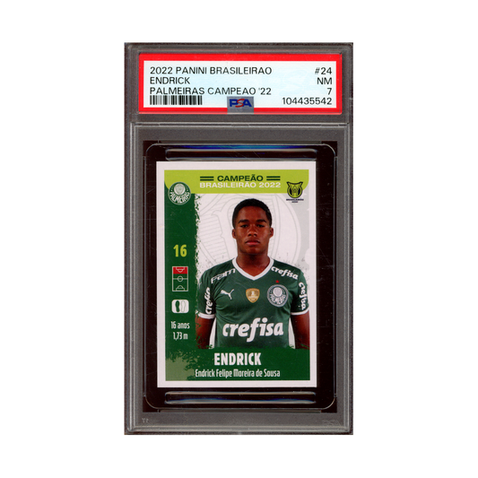 Endrick 2022 Panini Brasileirao Palmeiras Campeao 22 PSA 7
