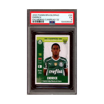 Endrick 2022 Panini Brasileirao Palmeiras Campeao 22 PSA 5