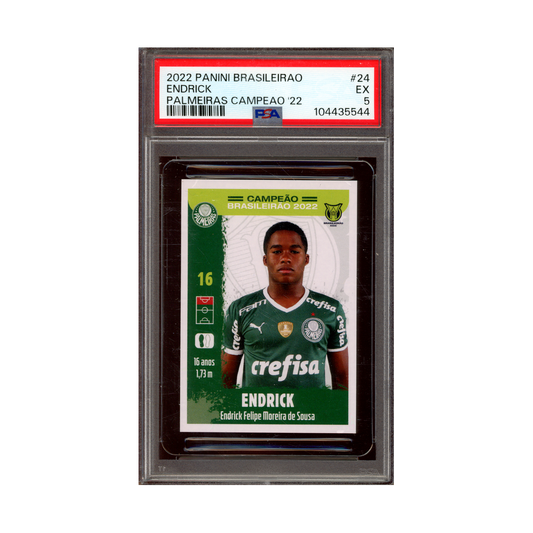Endrick 2022 Panini Brasileirao Palmeiras Campeao 22 PSA 5