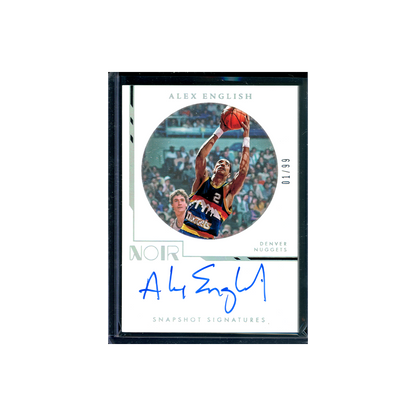 Alex English 2021-22 Panini Noir Basketball Snapshot Signatures /99