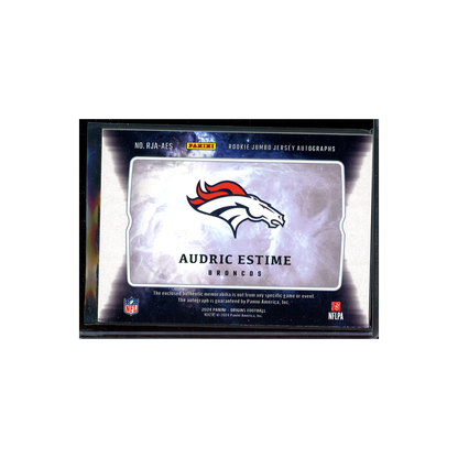 Audric Estime 2024 Panini Origins Football Rookie Jumbo Jersey Auto