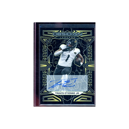 Travis Etienne Jr. 2023 Panini Obsidian Football Auto Yellow Gold /10