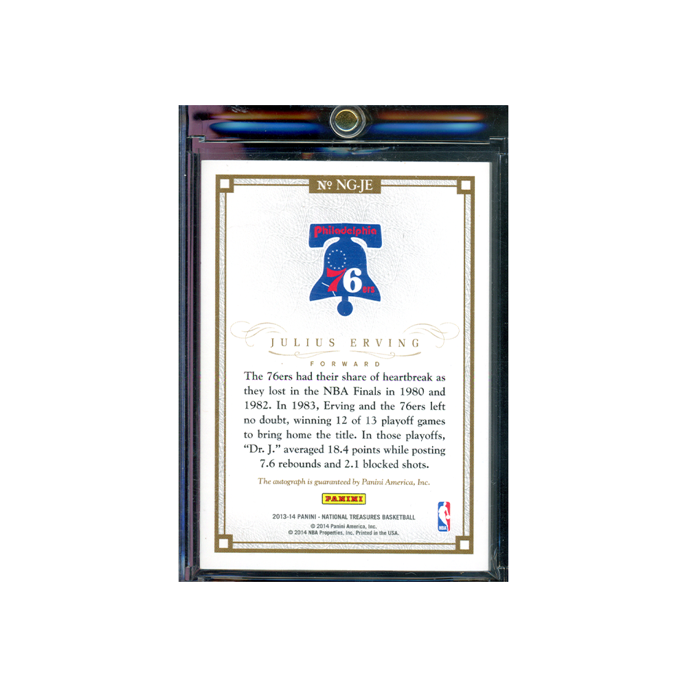 Julius Erving 2013-14 Panini National Treasures Basketball NBA Greats Auto /49