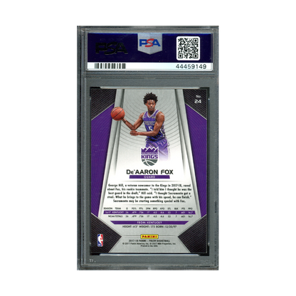 De'Aaron Fox 2017-18 Panini Prizm Basketball Rookie PSA 10