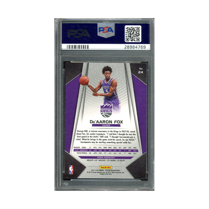 De'Aaron Fox 2017 Panini Prizm Basketball Rookie PSA 10