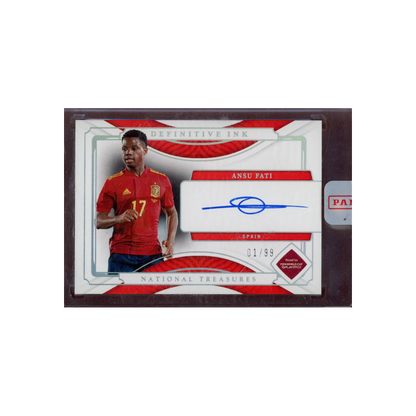 Ansu Fati 2022 Panini National Treasures WC Soccer Definitive Ink Auto /99