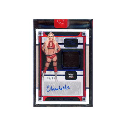 Charlotte Flair 2024 Panini Three Count WWE Memorablia Auto Blue /49