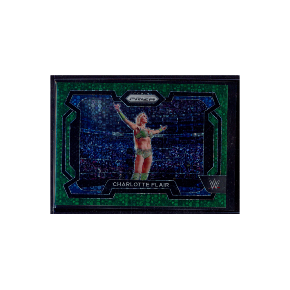 Charlotte Flair 2024 Panini Prizm WWE Undercard Green Disco Prizm /49