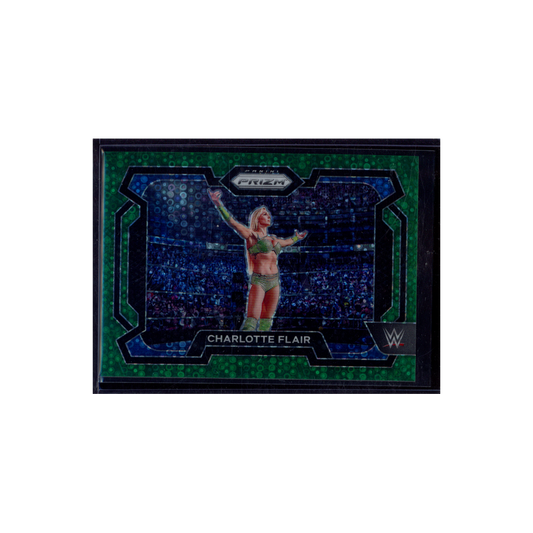 Charlotte Flair 2024 Panini Prizm WWE Undercard Green Disco Prizm /49