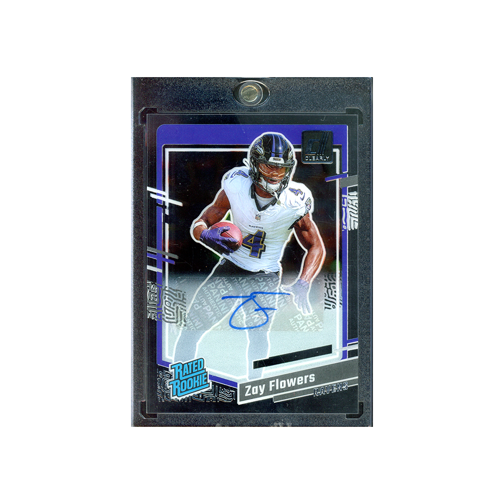 Zay Flowers 2023 Panini Clearly Donruss Football Rated Rookie Auto