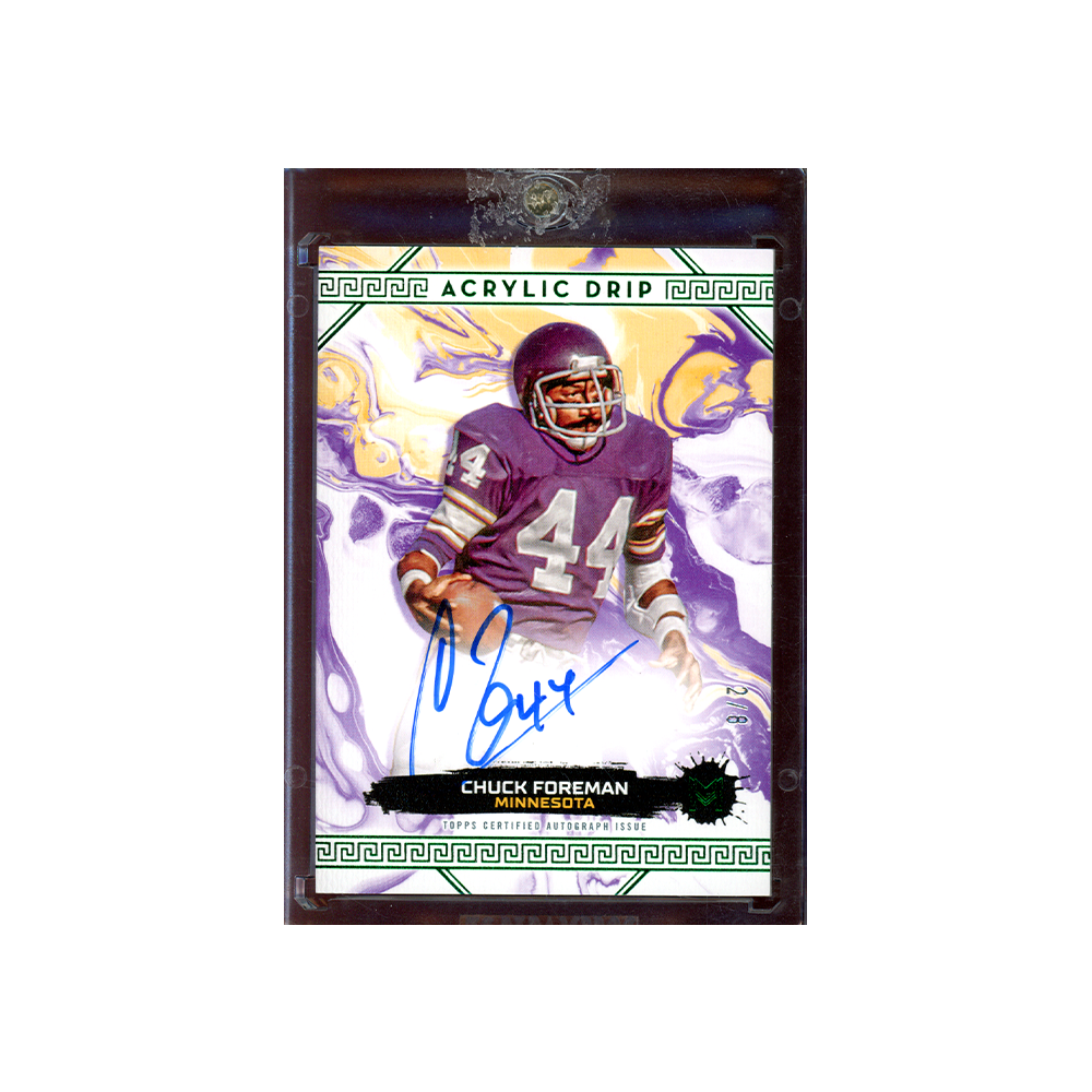 Chuck Foreman 2024 Topps Motif Football Acrylic Drip Auto Green /8