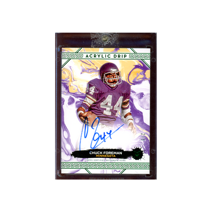 Chuck Foreman 2024 Topps Motif Football Acrylic Drip Auto Green /8