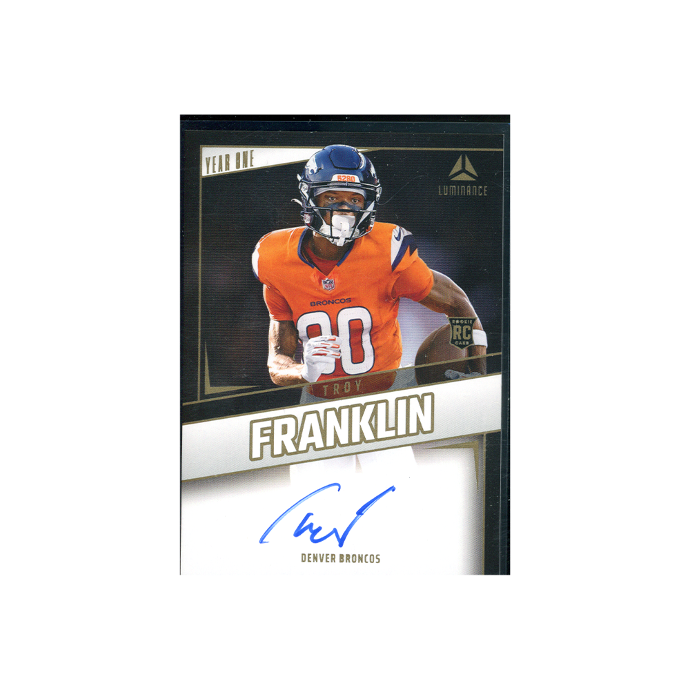 Troy Franklin 2024 Panini Luminance Football Year One Rookie Auto