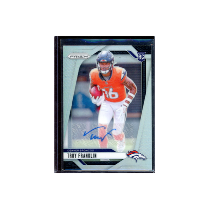 Troy Franklin 2024 Panini Prizm Football Rookie Silver Prizm Auto