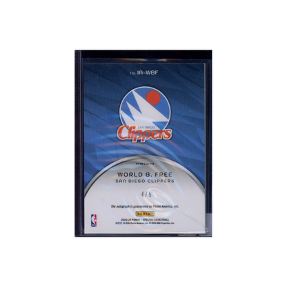 World B. Free 2023-24 Panini Spectra Basketball Icons Auto /5