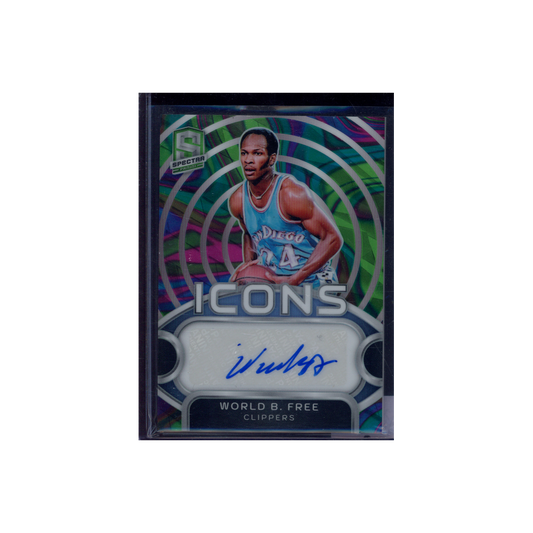 World B. Free 2023-24 Panini Spectra Basketball Icons Auto /5