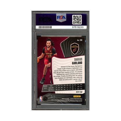 Darius Garland 2023-24 Panini Revolution Basketball Chinese New Year Holo Gold /8 PSA 9