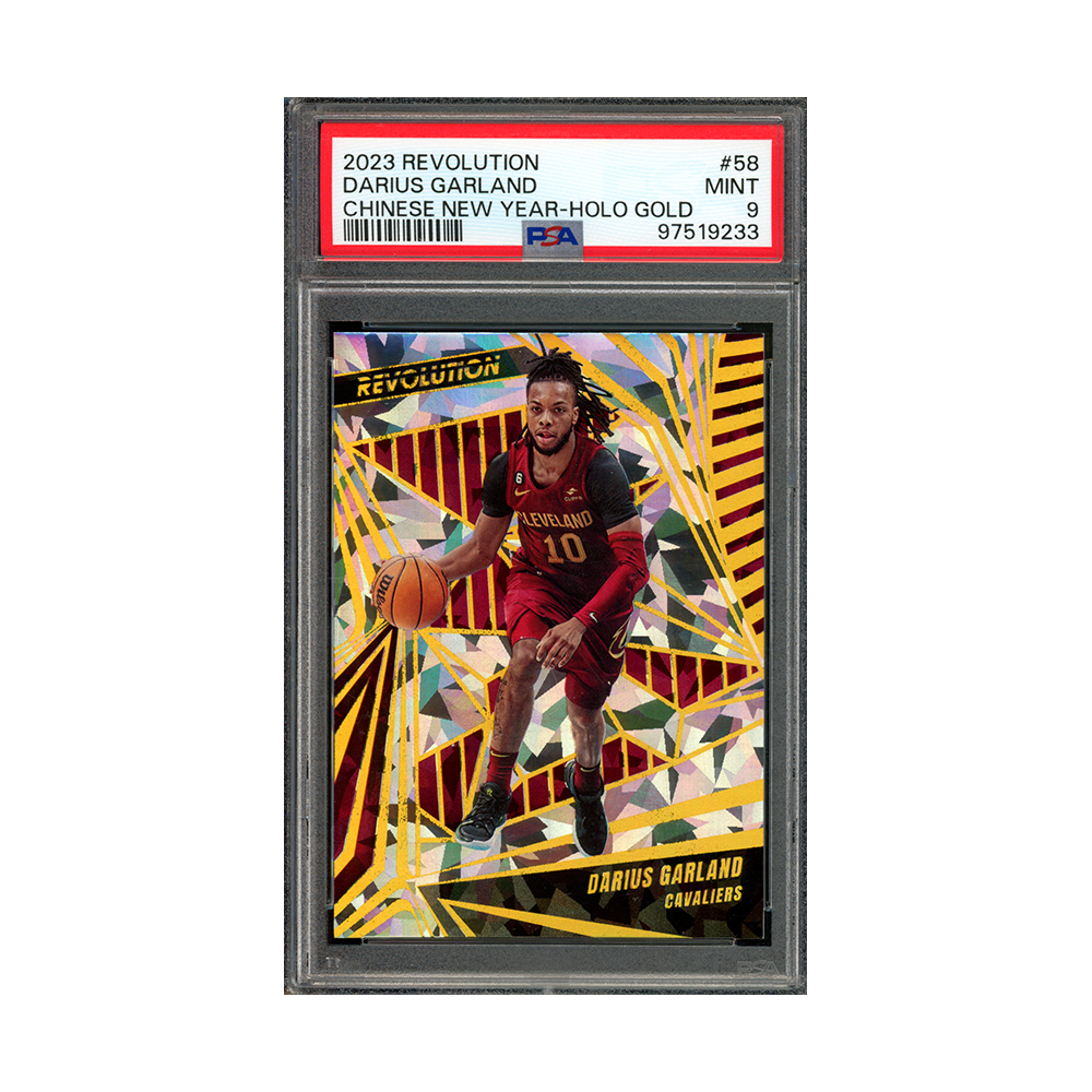 Darius Garland 2023-24 Panini Revolution Basketball Chinese New Year Holo Gold /8 PSA 9