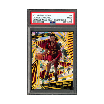 Darius Garland 2023-24 Panini Revolution Basketball Chinese New Year Holo Gold /8 PSA 9