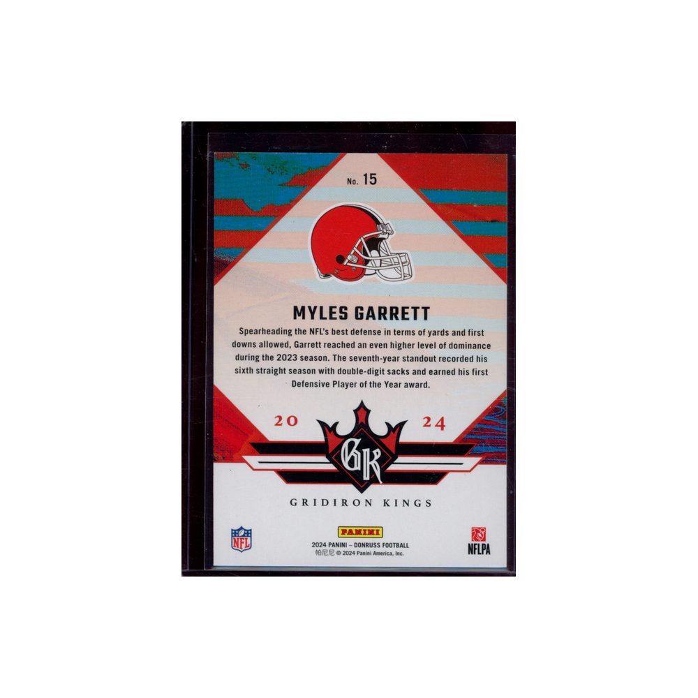 Myles Garrett 2024 Panini Donruss Football Gridiron Kings /100