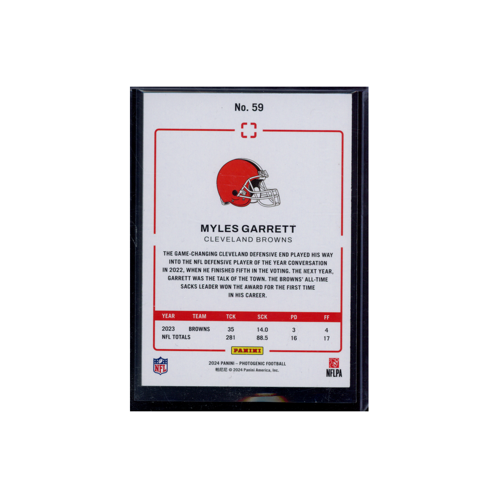 Myles Garrett 2024 Panini Photogenic Football Orange /25